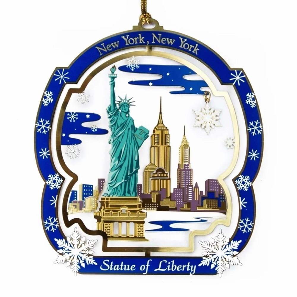 2004 Christmas Ornament Statue of Liberty Laser Cut Enamelled